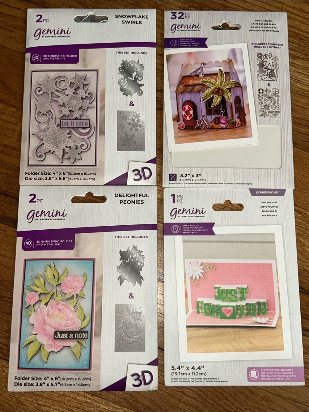 Gemini Crafter's Companion Stamp & Die Card Bundle of 4 Projects DIY Crafts NWT